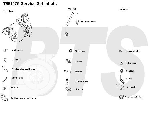 BTS TURBO Kompressor,ülelaadimine T981576